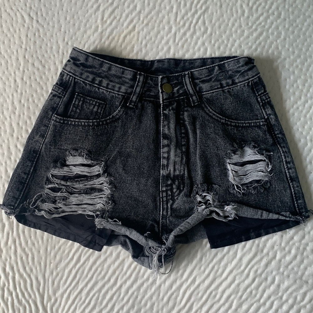 Black ripped shorts